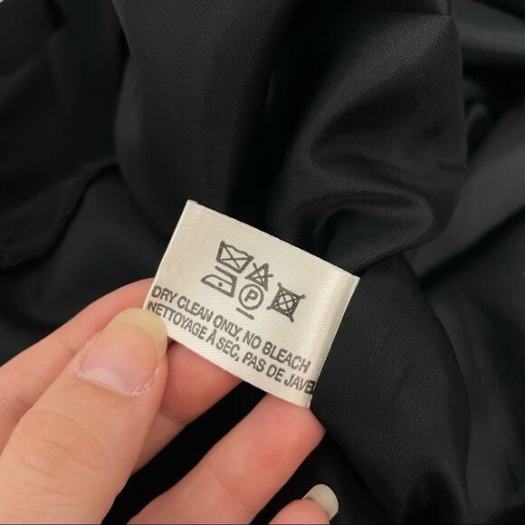 LOUIS FERAUD Vintage Dress Womens Size 12 Black Ruffle Ribbon Bow Pleated German - Picture 10 of 10